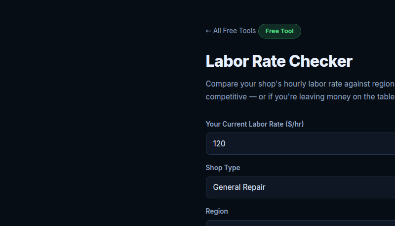 Labor Rate Checker interface